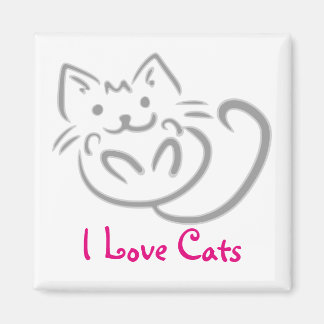 Cat Hug I Love Cats Magnet