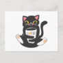 Cat hugging a coffee mug - Choose background colo Postcard