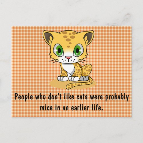 Cat Humor Greeting Postcard