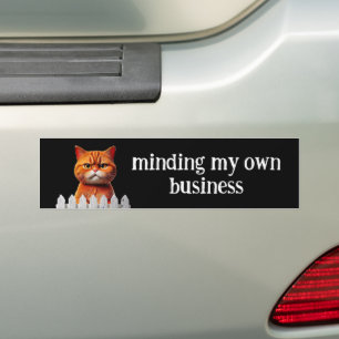 Cat Humor --Minding my own business Bumper Sticker