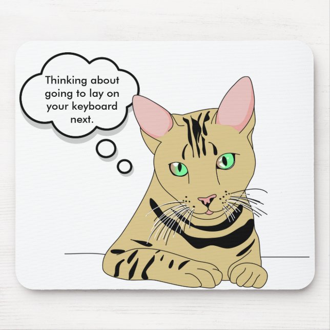 Cat Humor Mouse Pad (Front)