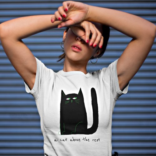Cat Humor Pun Cat Above The Rest Quote T_Shirt