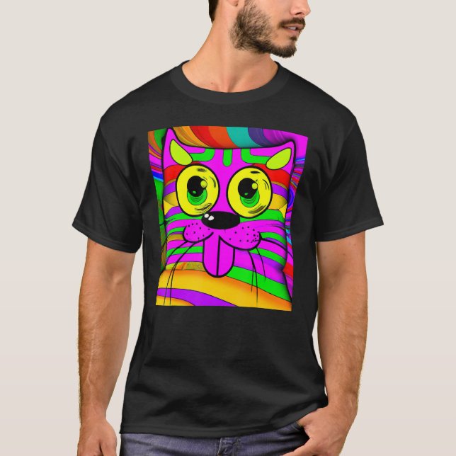 Cat humorous meow kitty portrait cute kitten cat m T-Shirt (Front)