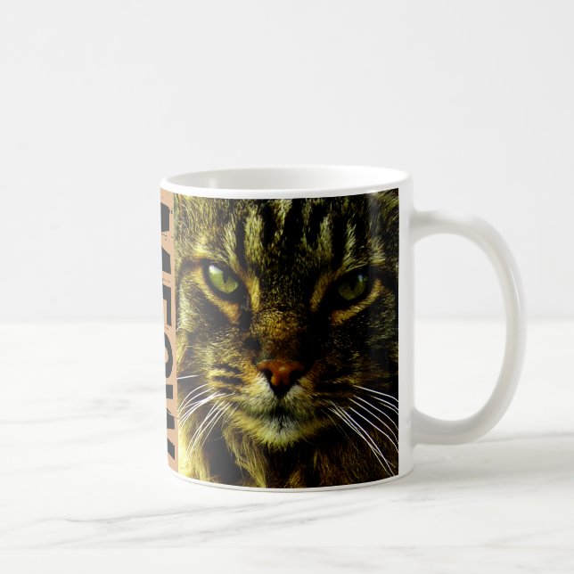 Cat Hypnotizing Eyes Photo Meow Coffee Mug (Right)