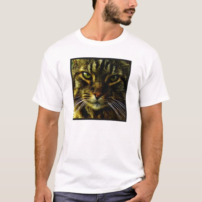 Cat Hypnotizing Look Photo T-Shirt (Front)