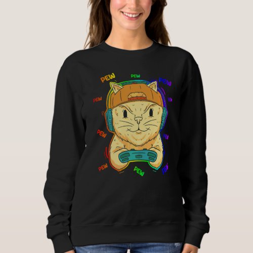 Cat  I Cat Owner I Video Gaming Nerd I Gamer Cat Sweatshirt