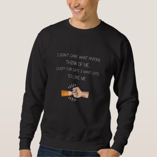 Cat I Dont Care What Anyone Think Of Me Except Ca Sweatshirt