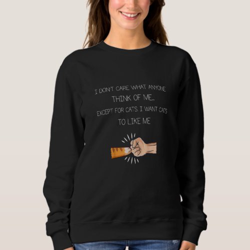 Cat I Dont Care What Anyone Think Of Me Except Ca Sweatshirt
