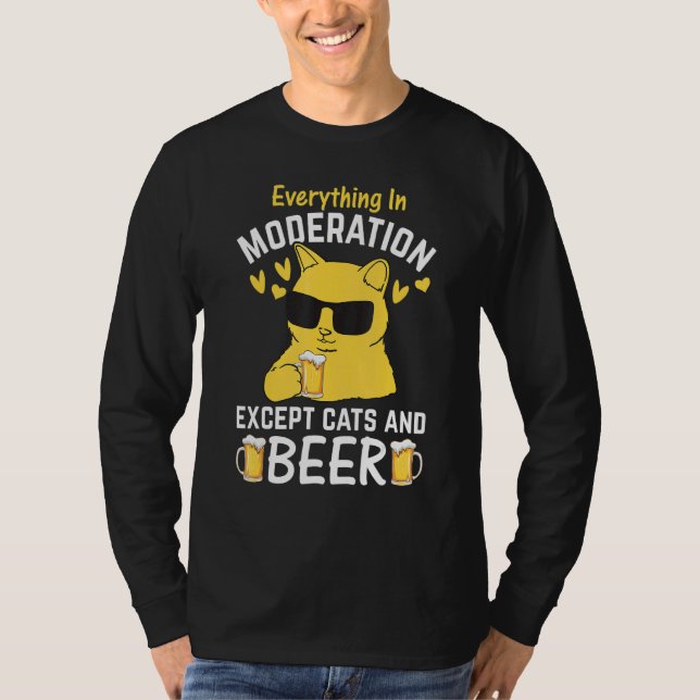 Cat I Everything In Moderation Except Cats and Bee T-Shirt (Front)