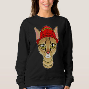 Cat   I Fireman Cat I Firefighter Savannah Cat Sweatshirt