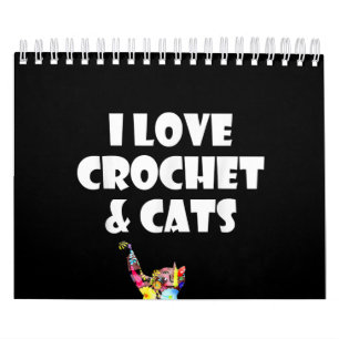 Cat I Love Crochet & Cats Embroidery Needlepoint Calendar