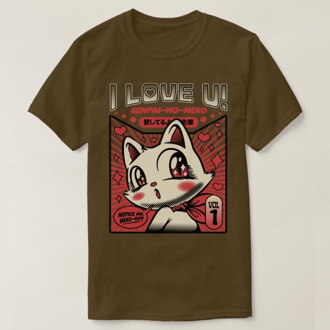 Cat I Love You by Tobe Fonseca T-Shirt (Design Front)