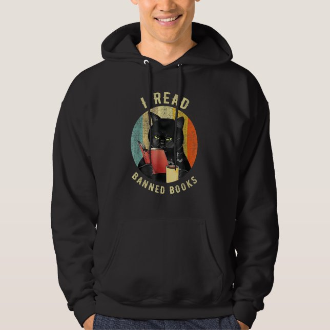 Cat I Read Banned Books Bookworms Loves Reading Bo Hoodie (Front)