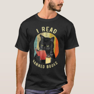 Cat I Read Banned Books Bookworms Loves Reading Bo T-Shirt