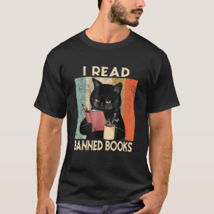 Cat I Read Banned Books Bookworms Reading Book 1 T-Shirt