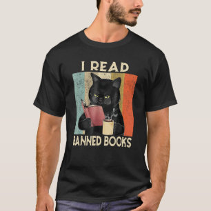 Cat I Read Banned Books Bookworms Reading Book 2 T-Shirt