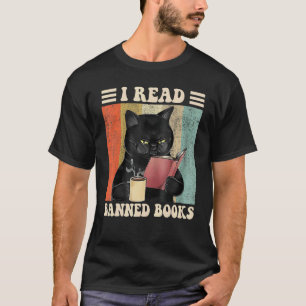 Cat I Read Banned Books Bookworms Reading Book 3 T-Shirt