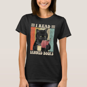 Cat I Read Banned Books Bookworms Reading Book 3 T-Shirt