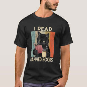 Cat I Read Banned Books Bookworms Reading Book 4 T-Shirt