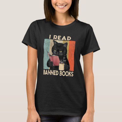 Cat I Read Banned Books Bookworms Reading Book 8 T_Shirt