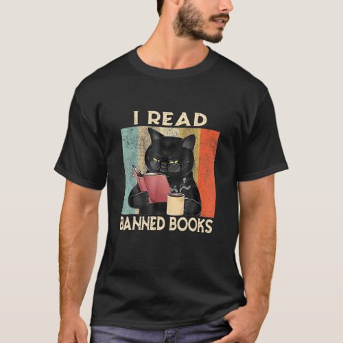 Cat I Read Banned Books  Bookworms Reading Book An T_Shirt