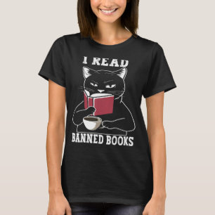 Cat I Read Banned Books Bookworms Reading Book Co T-Shirt