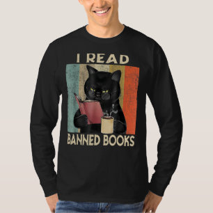 Cat I Read Banned Books   Bookworms Reading Book T-Shirt