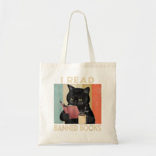 Cat I Read Banned Books Funny Bookworms Reading Bo Tote Bag