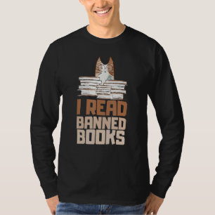 cat I Read Banned Books Reader Bookworm T-Shirt
