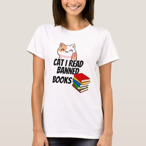 Cat I Read Banned Books T_Shirt