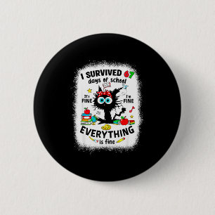 Cat I Survived 67 Days Of School Teachers Students Button