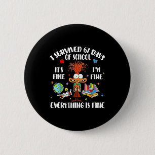 Cat I Survived 67 Days Of School Teachers Students Button