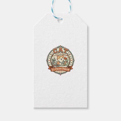Cat Ice Cream Parlor Cat Ice Cream Parlor Cat Vint Gift Tags