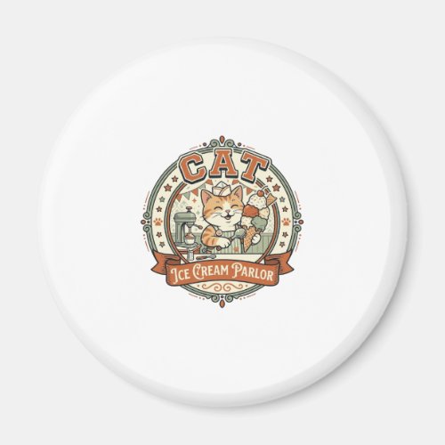 Cat Ice Cream Parlor Cat Ice Cream Parlor Cat Vint Magnet