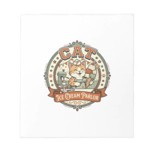 Cat Ice Cream Parlor Cat Ice Cream Parlor Cat Vint Notepad