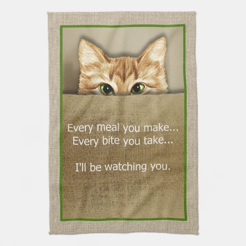 Cat Ill Be Watching You Song Parody  Kitchen Towel