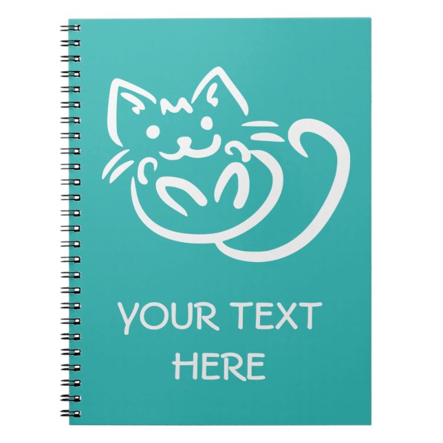 Cat Illustration custom color notebook (Front)