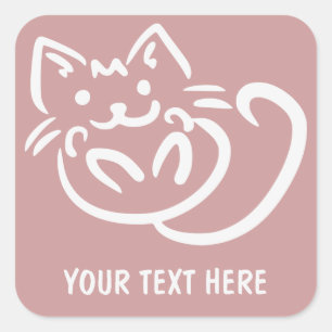 Cat Illustration custom color stickers