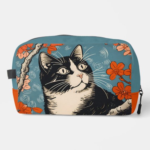 Cat Illustration Dopp Kit