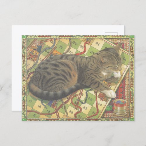 Cat Illustration Postcard