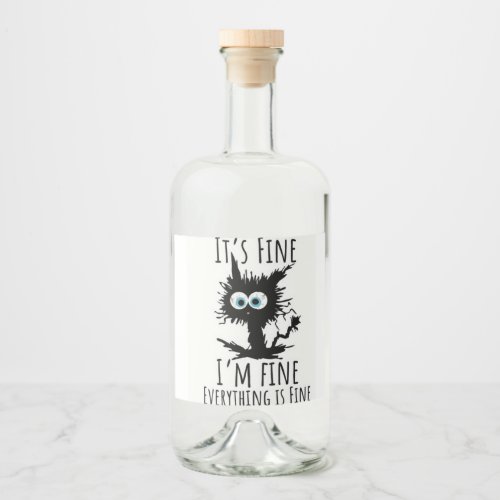 cat im fine liquor bottle label