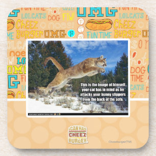 Cat image drink coaster