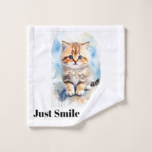 Cat Image Humor Text Name Bath Towel Set