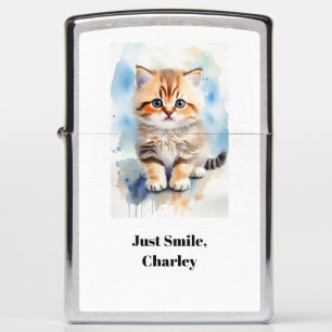 Cat Image Humor Text Name Zippo Lighter