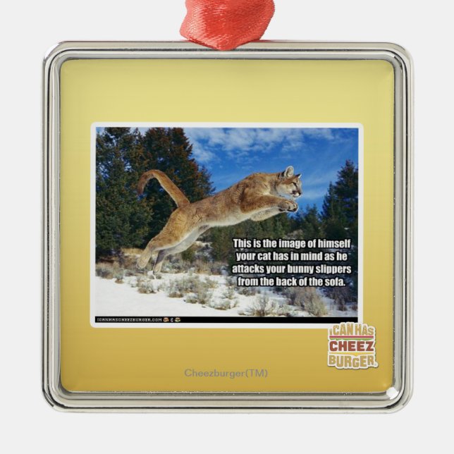 Cat image metal ornament (Front)