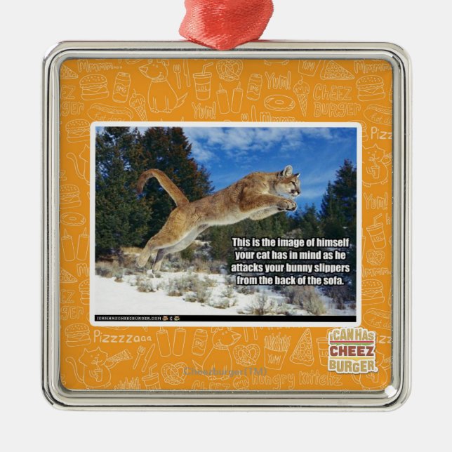 Cat image metal ornament (Front)