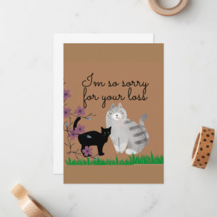cat image, pet loss, Sorry for your loss Note Card