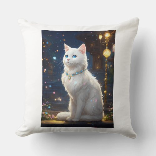 Cat image throw pillow