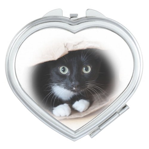 Cat in a bag compact mirror