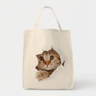 Cat in a bag! tote bag